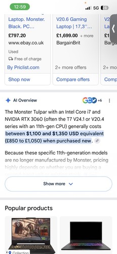 Monster gaming tulpur laptop - gaming,